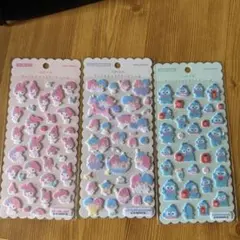 可愛いエンボスステッカー3シートセット サンリオキャラクター