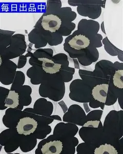 &マリメッコ Marimekko ウニッコ柄 エプロン ブラック系 レディース