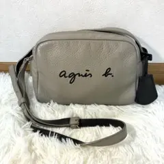 agnes b. アニエスベー ショルダーバッグ レザー 本革 グレージュ