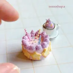 ミニチュアスイーツ　クッキーケーキ　ミニチュアフード　ハンドメイド