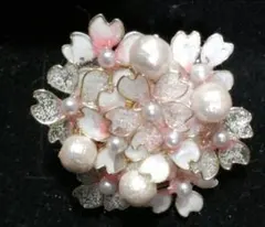 ■さくらとコットンパールのブローチ 　殿堂入り作家ハンドメイド購入品
