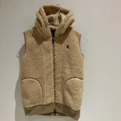 Gymphlex フリース フード付き ベスト ベージュ