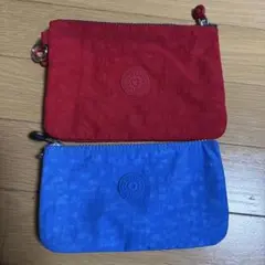 Kipling ポーチ レッド　ブルー　2個セットのサムネイル