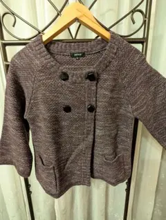 DRESKIP ニット カーディガン ジャケット 紫 38 11〜13号Lサイズ