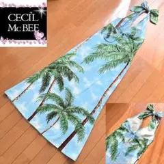 セシルマクビー ロングワンピース 大柄 ヤシの木 アルバローザ 好きに リゾート