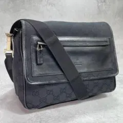 ✨美品✨GUCCI GG ショルダーバッグ ブラック レザー 金具 キャンバスのサムネイル
