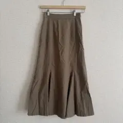 ミッシュマッシュ マーメイド ロング フレアスカート S マキシ丈 カーキ