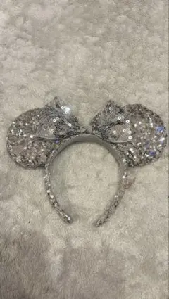 東京ディズニーリゾート スパンコール ミニーちゃん　カチューシャ　シルバー
