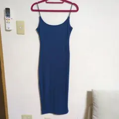 ダークブルー キャミワンピース ロング丈