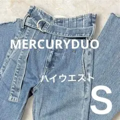 MERCURYDUO ハイウエストデザインデニムフレアパンツ S y2k