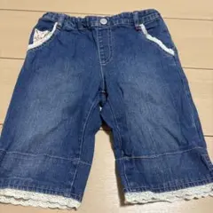デニムハーフパンツ レース付き