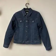 ダークブルーデニムジャケット　LLサイズ　キルティング加工　暖か