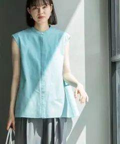 OPAQUE.CLIP ドライタッチバックフリルブラウス