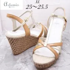 【114】diana ダイアナ　ウエッジ コルクサンダル　ブラウン25 25.5