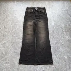 garments flare black denim pants y2k