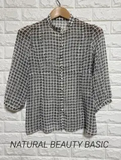 NATURAL BEAUTY BASIC 花柄シースルーシャツ