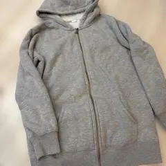GU Mサイズ 裏ボアフルジップパーカー グレー パーカー フルジップパーカー