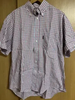 J.PRESS 半袖シャツ Lサイズ 赤青チェック