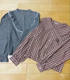 ehka sopo 長袖ブラウス 2点セット チェック柄のサムネイル