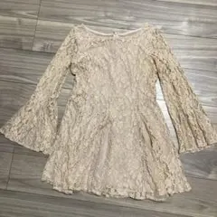 Laguna Moon ピンクベージュ レース ワンピース　チュニックとしとも