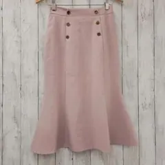 【 ジュリアブティック 】 ダブルボタン マーメイド スカート ピンク
