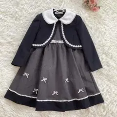 デコラピンキーズ フォーマルスーツ ワンピース ボレロジャケット フリル グレー