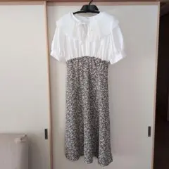 Hudson honey フリル付きロングワンピース Lサイズ