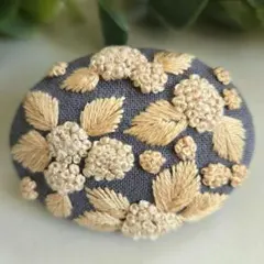 ⑤98 ミナペルホネン ブローチアクセサリー ハンドメイド ヘアゴム変更