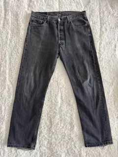 90s USA製 Levi’s 501 後染めフェードブラックデニム 36/34