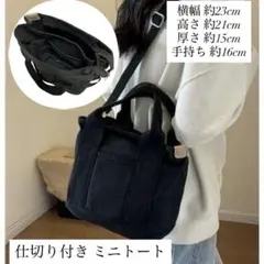 ミニトート 2way キャンバス 仕切り付き 軽量 マザーズバッグ サブバッグ