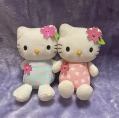 ハローキティぬいぐるみ 桜/ペア/レトロ