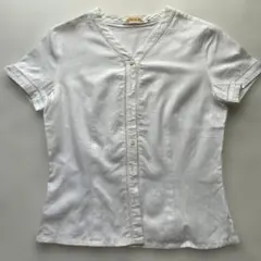 BROOKS BROTHERS 半袖カーディガン リネンライク レース 白 9号のサムネイル