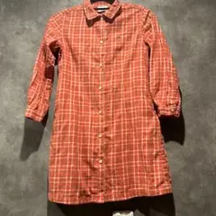 Lacoste レッドチェック シャツワンピース130