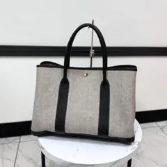 エルメス ガーデンパーティPM トワルアッシュ×ネゴンダ ブラック シルバー金具