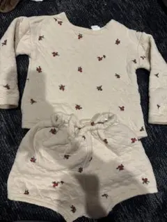 H&M 花柄刺繍 トップスとショーツセット 92cm