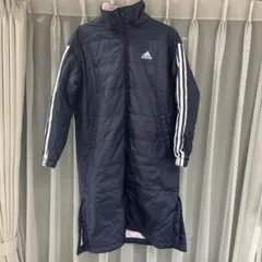 adidas アディダス　ベンチコート　サッカー 防寒　150 紺色　ピンク