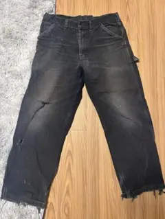 ダメージ　デニムパンツ ブラック