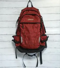 Coleman チェック柄リュック バックパック レッドとブラック
