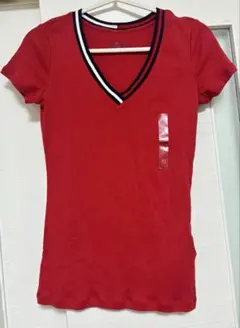 Tommy Hilfiger W TAMI LOGO TEE XS レッド