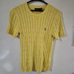ラルフローレン POLO RALPH LAUREN ケーブルニット半袖イエロー