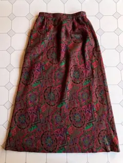 used レトロ 総柄 ロングスカート 古着 ヴィンテージ vintage