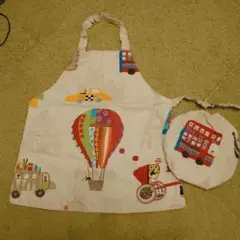 子供用エプロン 帽子セット　ハンドメイド