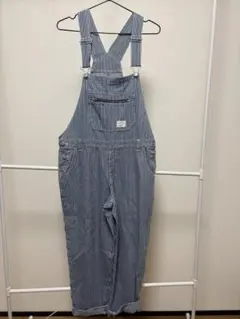 レディース　ストライプ コットン オーバーオールつなぎ