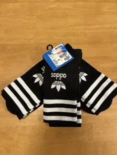 新品 adidas 3足セット ミッドカットソックス 黒/白