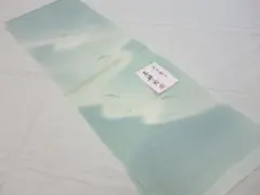 未使用美品 帯揚げ お洒落 夏物 京友禅 京姉小路作 魚 水色■N71126-8