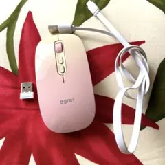 Bluetooth 静音ワイヤレス　充電式　マウス EGRET ピンクのサムネイル