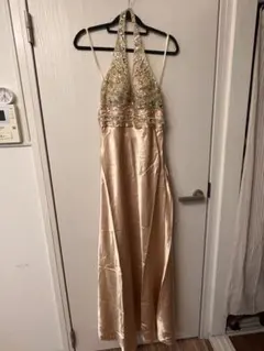 サテンドレス ゴールド Eau Souage