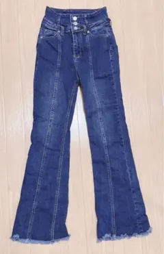 リップサービスハイウエスト フレアデニム ダークブルー