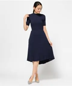 【JILL STUART】ドレーピーリブニットワンピース ネイビーのサムネイル