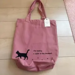 猫 トートバッグ ピンク